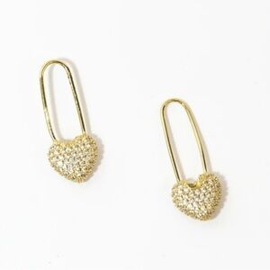 House of Harlow 1960 Crystal Heart Drop Earrings NWT